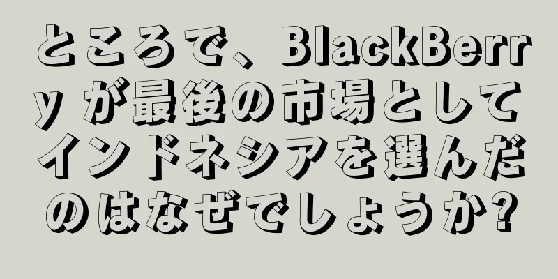 ところで、BlackBerry が最後の市場としてインドネシアを選んだのはなぜでしょうか?