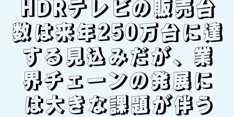 HDRテレビの販売台数は来年250万台に達する見込みだが、業界チェーンの発展には大きな課題が伴う