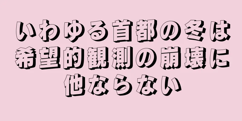 いわゆる首都の冬は希望的観測の崩壊に他ならない