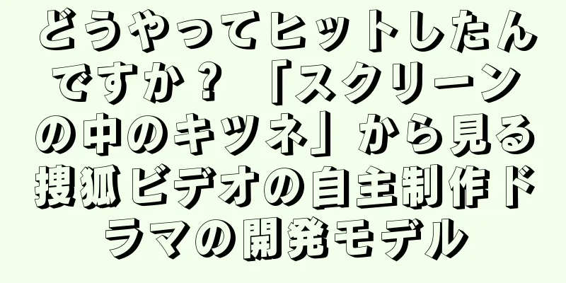 どうやってヒットしたんですか？ 「スクリーンの中のキツネ」から見る捜狐ビデオの自主制作ドラマの開発モデル