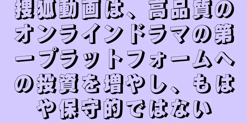 捜狐動画は、高品質のオンラインドラマの第一プラットフォームへの投資を増やし、もはや保守的ではない