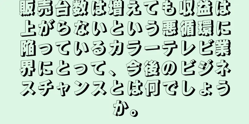 販売台数は増えても収益は上がらないという悪循環に陥っているカラーテレビ業界にとって、今後のビジネスチャンスとは何でしょうか。