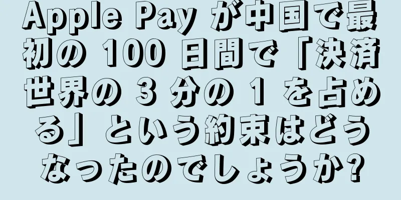 Apple Pay が中国で最初の 100 日間で「決済世界の 3 分の 1 を占める」という約束はどうなったのでしょうか?