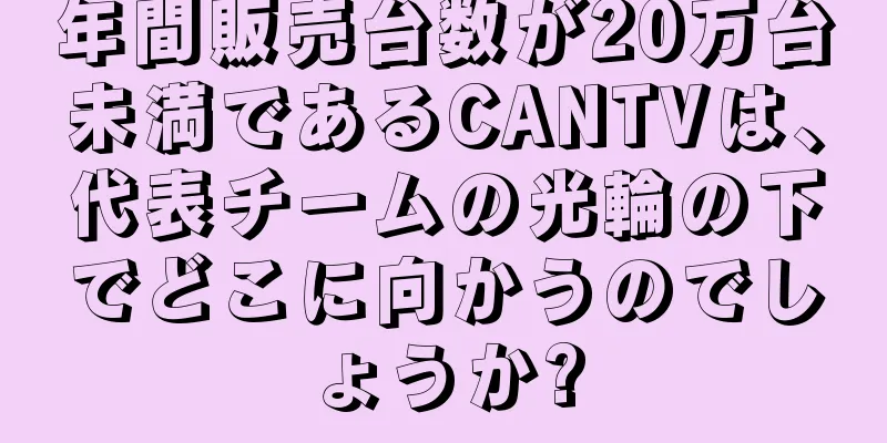 年間販売台数が20万台未満であるCANTVは、代表チームの光輪の下でどこに向かうのでしょうか?