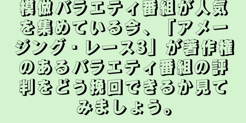 模倣バラエティ番組が人気を集めている今、「アメージング・レース3」が著作権のあるバラエティ番組の評判をどう挽回できるか見てみましょう。