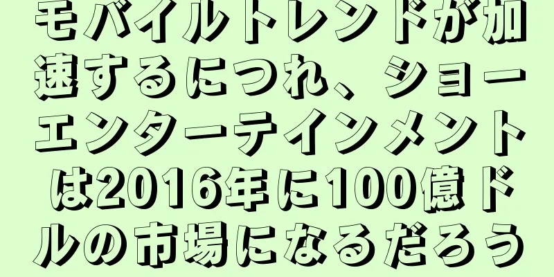モバイルトレンドが加速するにつれ、ショーエンターテインメントは2016年に100億ドルの市場になるだろう