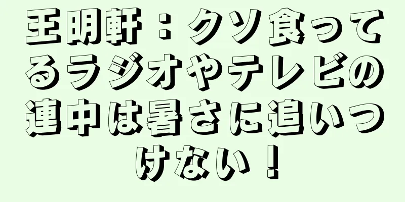 王明軒：クソ食ってるラジオやテレビの連中は暑さに追いつけない！