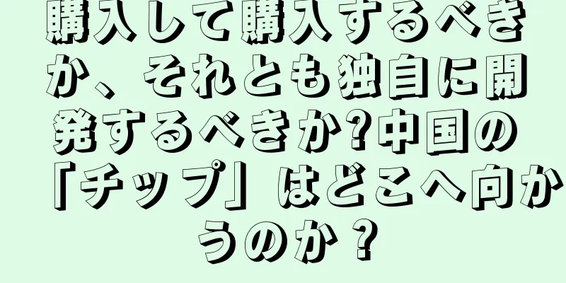 購入して購入するべきか、それとも独自に開発するべきか?中国の「チップ」はどこへ向かうのか？
