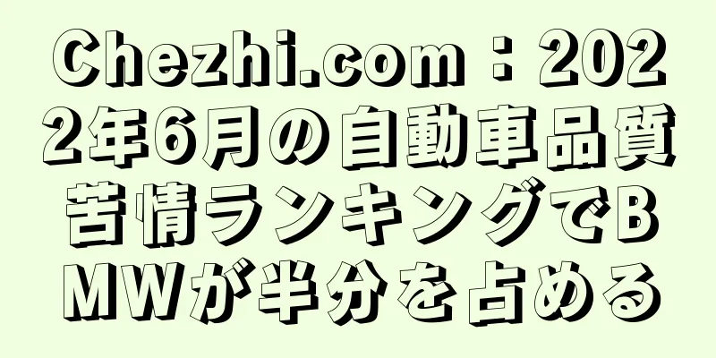 Chezhi.com：2022年6月の自動車品質苦情ランキングでBMWが半分を占める