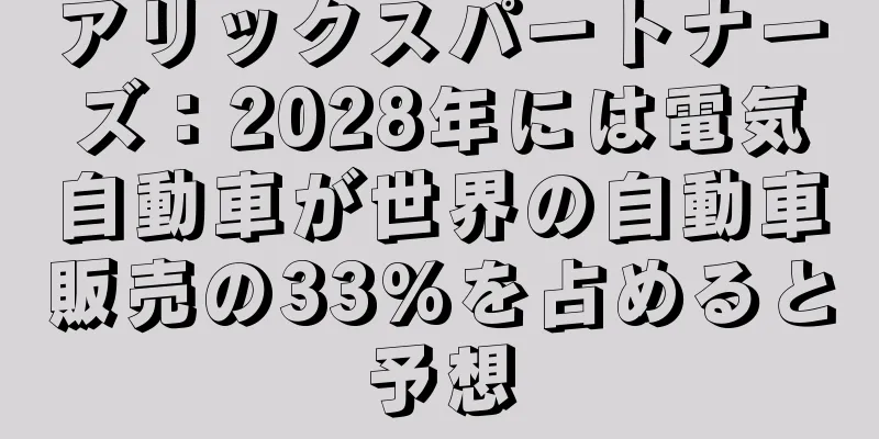 アリックスパートナーズ：2028年には電気自動車が世界の自動車販売の33%を占めると予想