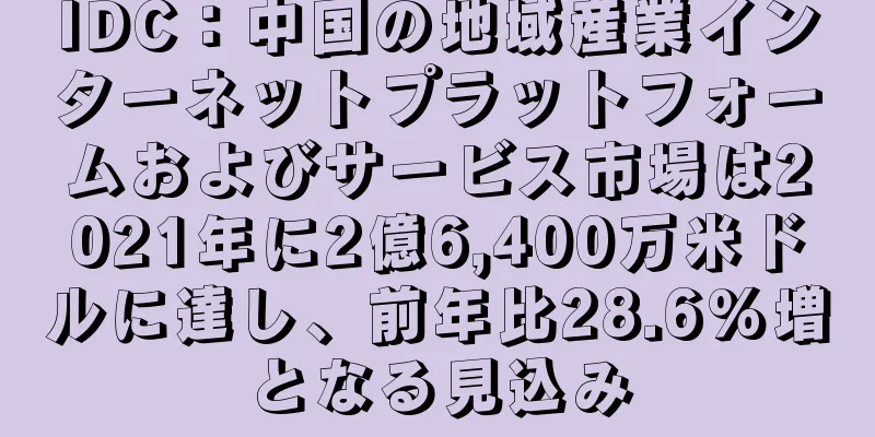 IDC：中国の地域産業インターネットプラットフォームおよびサービス市場は2021年に2億6,400万米ドルに達し、前年比28.6%増となる見込み