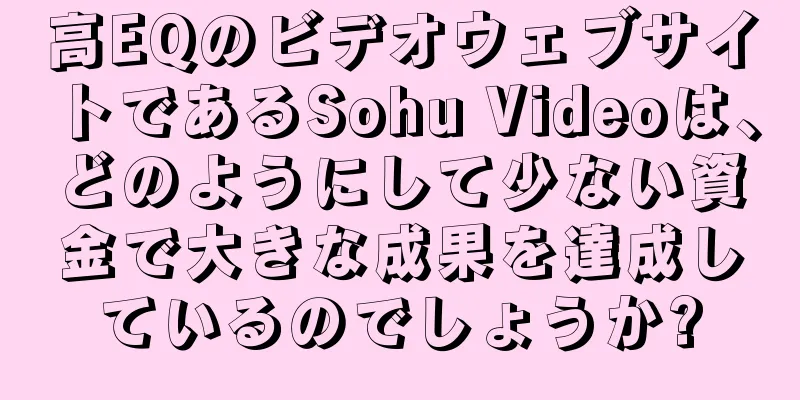 高EQのビデオウェブサイトであるSohu Videoは、どのようにして少ない資金で大きな成果を達成しているのでしょうか?