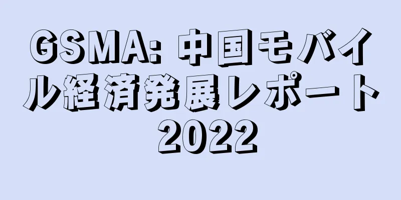 GSMA: 中国モバイル経済発展レポート 2022