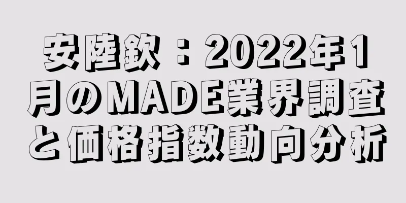 安陸欽：2022年1月のMADE業界調査と価格指数動向分析