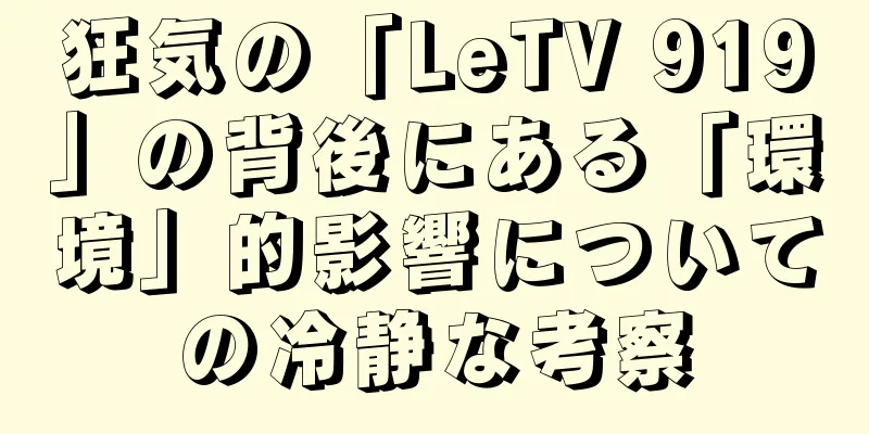 狂気の「LeTV 919」の背後にある「環境」的影響についての冷静な考察