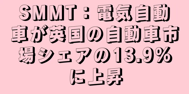 SMMT：電気自動車が英国の自動車市場シェアの13.9%に上昇