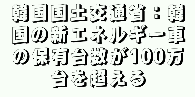 韓国国土交通省：韓国の新エネルギー車の保有台数が100万台を超える