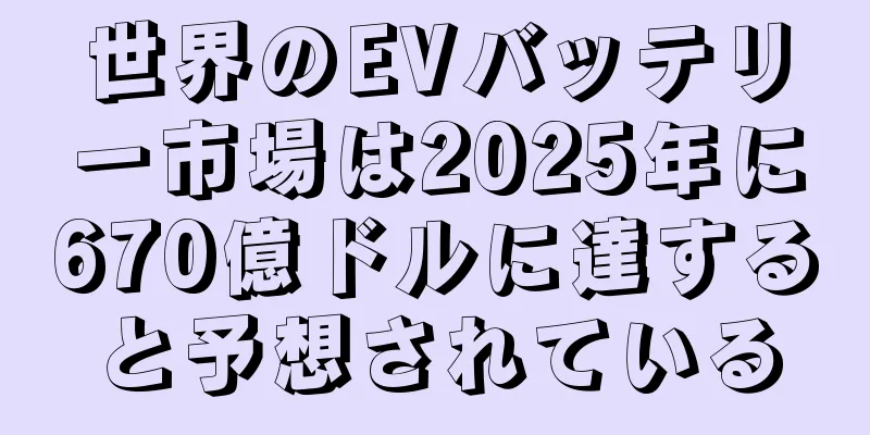 世界のEVバッテリー市場は2025年に670億ドルに達すると予想されている