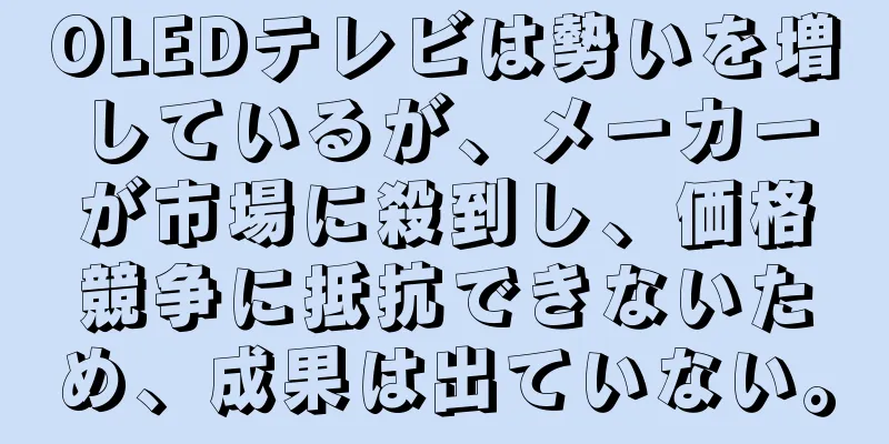 OLEDテレビは勢いを増しているが、メーカーが市場に殺到し、価格競争に抵抗できないため、成果は出ていない。