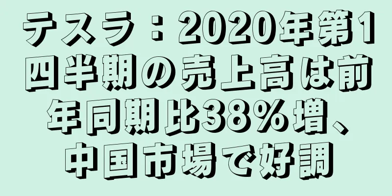 テスラ：2020年第1四半期の売上高は前年同期比38％増、中国市場で好調