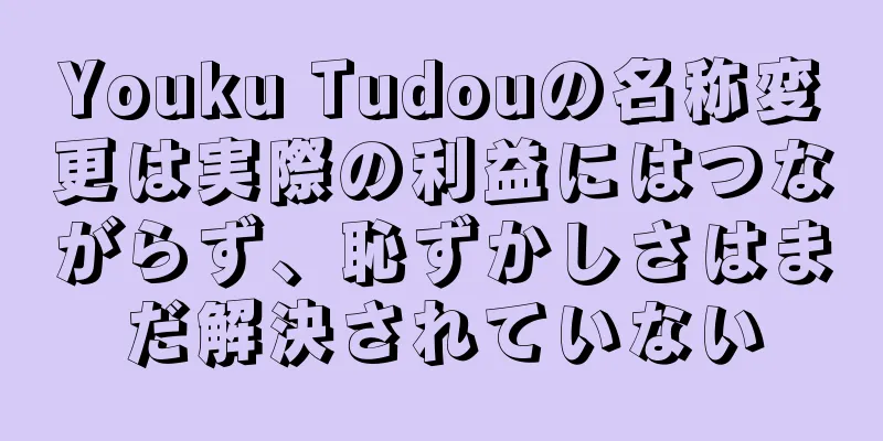 Youku Tudouの名称変更は実際の利益にはつながらず、恥ずかしさはまだ解決されていない