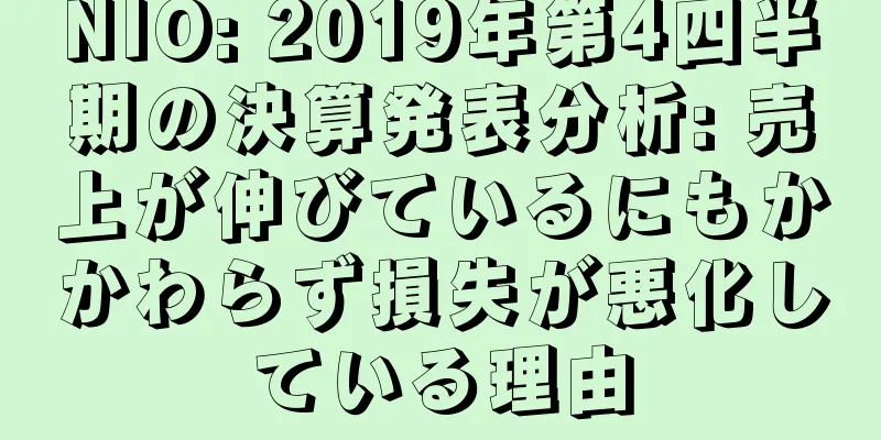 NIO: 2019年第4四半期の決算発表分析: 売上が伸びているにもかかわらず損失が悪化している理由