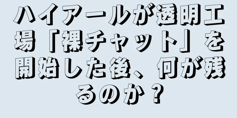 ハイアールが透明工場「裸チャット」を開始した後、何が残るのか？
