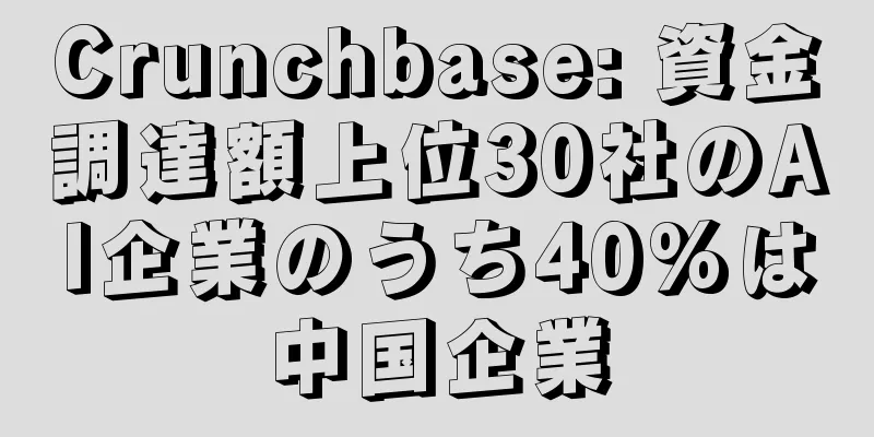 Crunchbase: 資金調達額上位30社のAI企業のうち40%は中国企業