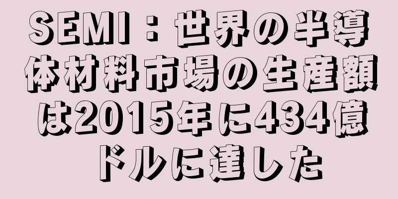 SEMI：世界の半導体材料市場の生産額は2015年に434億ドルに達した
