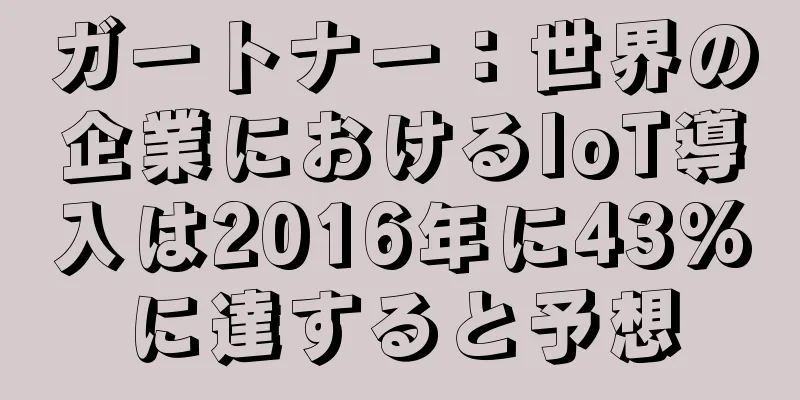 ガートナー：世界の企業におけるIoT導入は2016年に43%に達すると予想