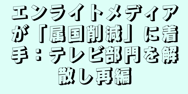 エンライトメディアが「属国削減」に着手：テレビ部門を解散し再編