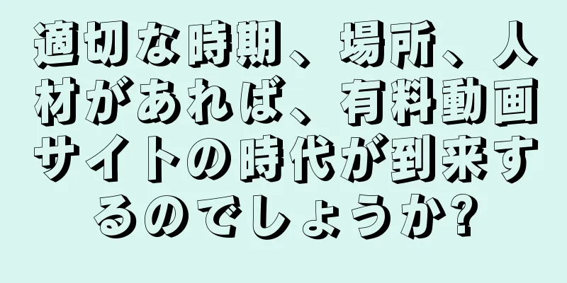 適切な時期、場所、人材があれば、有料動画サイトの時代が到来するのでしょうか?