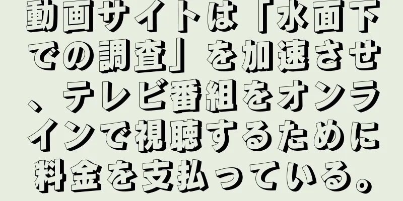 動画サイトは「水面下での調査」を加速させ、テレビ番組をオンラインで視聴するために料金を支払っている。