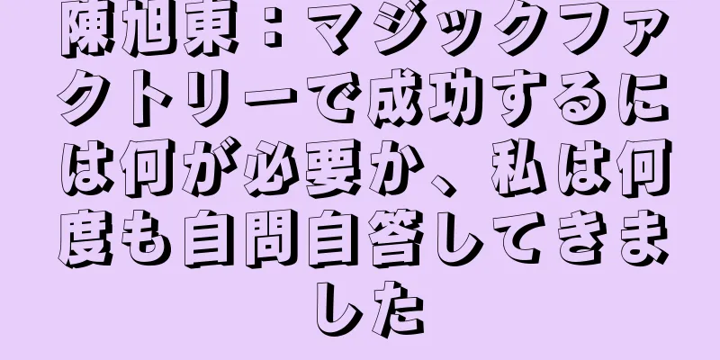 陳旭東：マジックファクトリーで成功するには何が必要か、私は何度も自問自答してきました