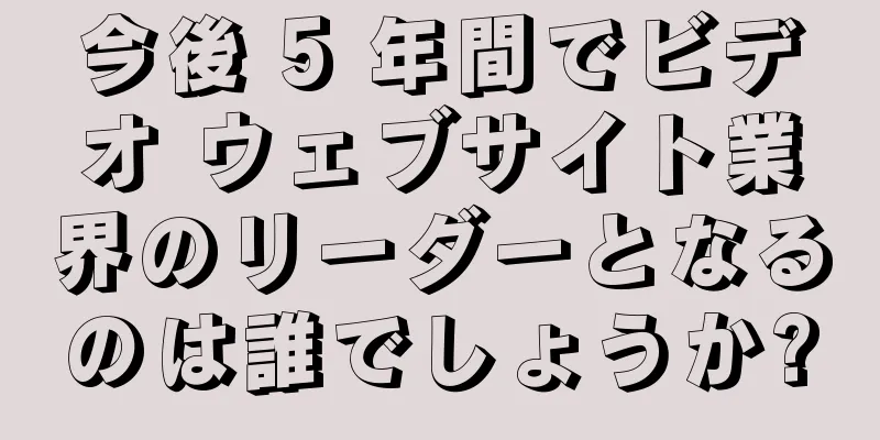 今後 5 年間でビデオ ウェブサイト業界のリーダーとなるのは誰でしょうか?