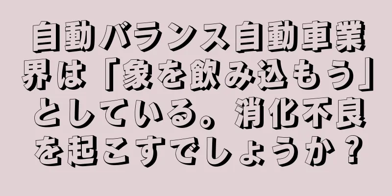 自動バランス自動車業界は「象を飲み込もう」としている。消化不良を起こすでしょうか？