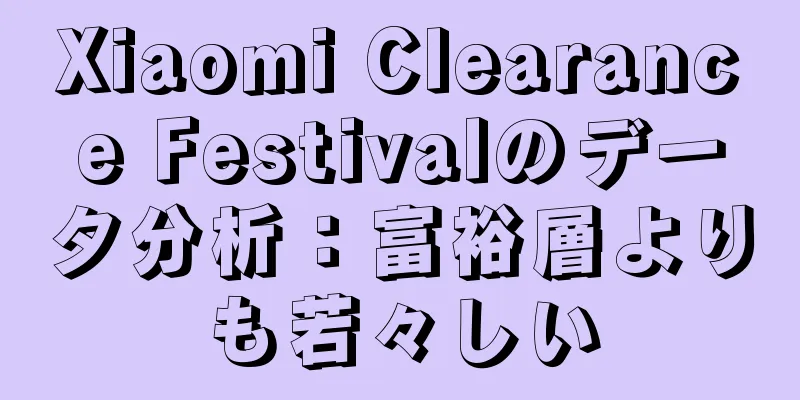 Xiaomi Clearance Festivalのデータ分析：富裕層よりも若々しい