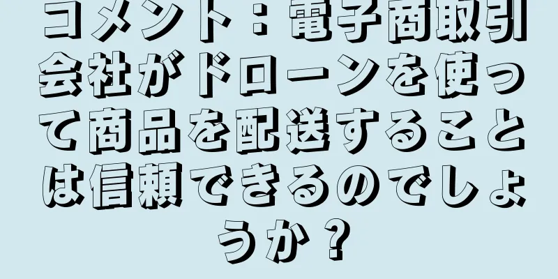 コメント：電子商取引会社がドローンを使って商品を配送することは信頼できるのでしょうか？