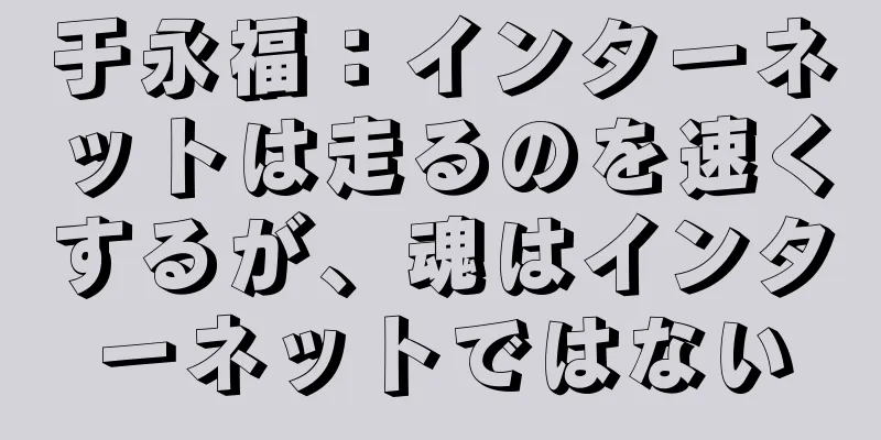 于永福：インターネットは走るのを速くするが、魂はインターネットではない