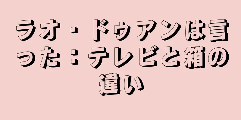 ラオ・ドゥアンは言った：テレビと箱の違い