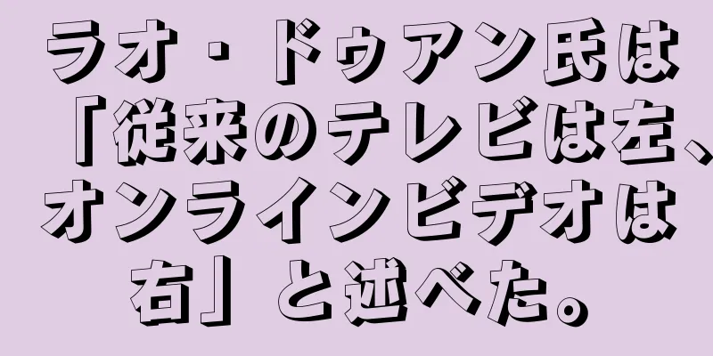 ラオ・ドゥアン氏は「従来のテレビは左、オンラインビデオは右」と述べた。