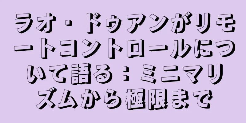 ラオ・ドゥアンがリモートコントロールについて語る：ミニマリズムから極限まで