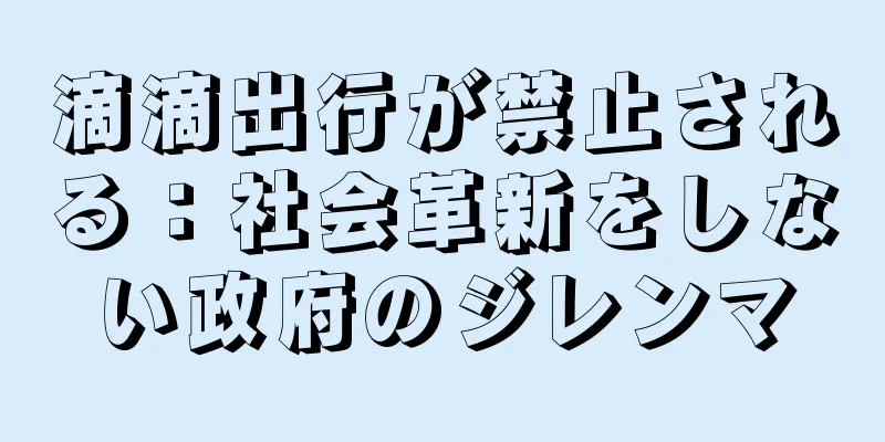 滴滴出行が禁止される：社会革新をしない政府のジレンマ