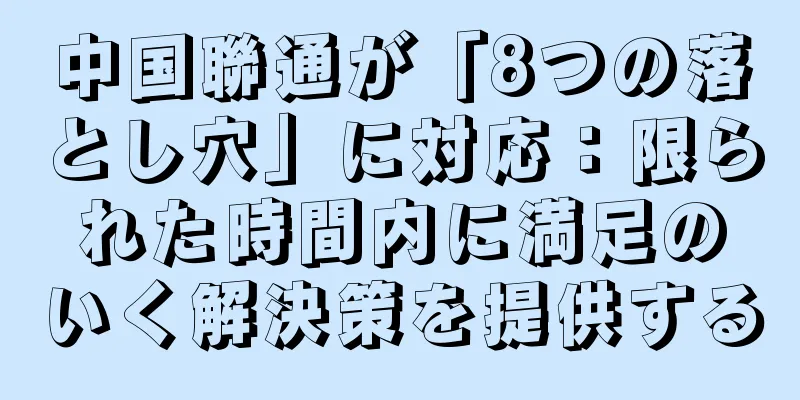 中国聯通が「8つの落とし穴」に対応：限られた時間内に満足のいく解決策を提供する