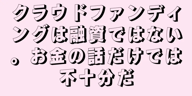 クラウドファンディングは融資ではない。お金の話だけでは不十分だ