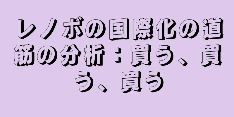 レノボの国際化の道筋の分析：買う、買う、買う