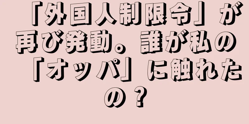 「外国人制限令」が再び発動。誰が私の「オッパ」に触れたの？