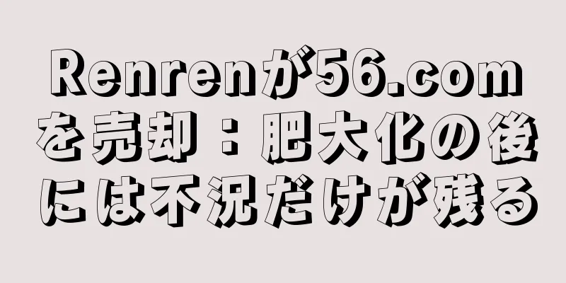 Renrenが56.comを売却：肥大化の後には不況だけが残る