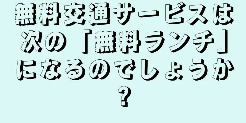 無料交通サービスは次の「無料ランチ」になるのでしょうか?