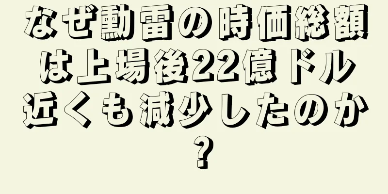 なぜ勳雷の時価総額は上場後22億ドル近くも減少したのか？
